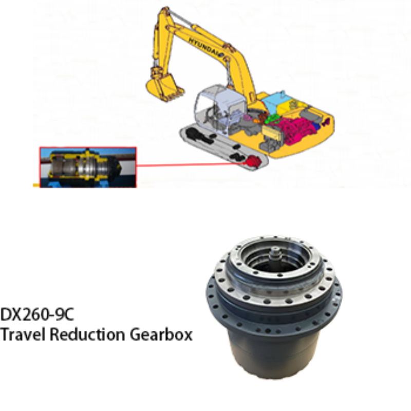 DX260-9C Excavator Machinery Parts 170402-00029 Excavator Travel Gearbox With Crawler Undercarriage