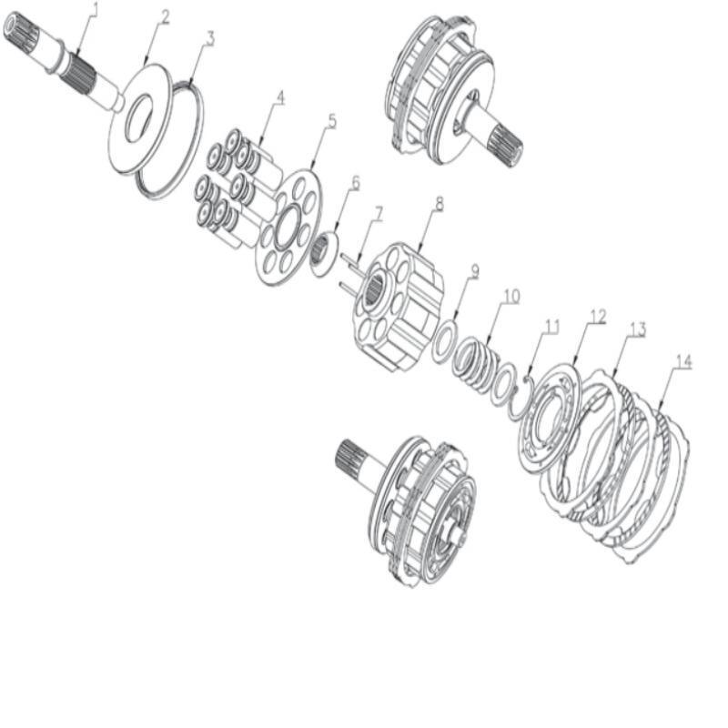 Excavator Hydraulic Swing Motor KMF31 KMF41 Swing Motor PC30HM PC40HM PC45HM PC50HM PC60-7HM Swing Motor Repair Kit