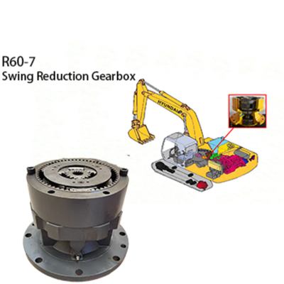 R60-7 Motor Reduction Gearbox Crawler Excavator Hyundai Gearbox